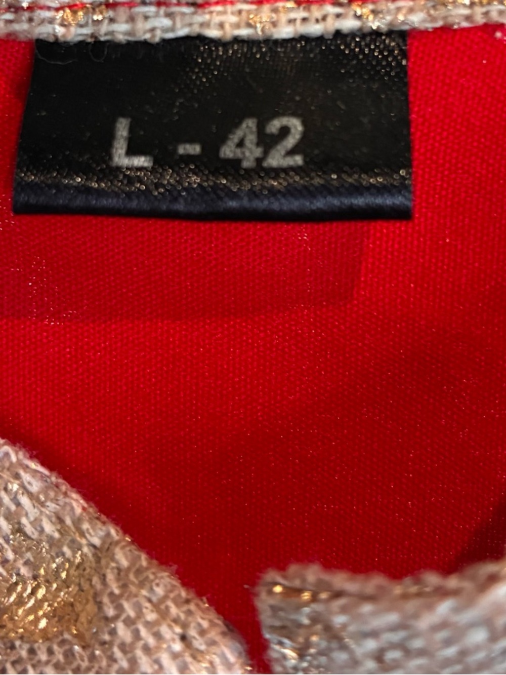 Red Embroidered Gold Accent Women’s Dress - Picture 7 of 7